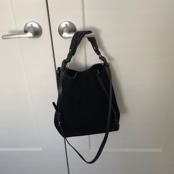 All Saints | Bags | Allsaints Kepi Lea Shoulder Bag Black Suede 